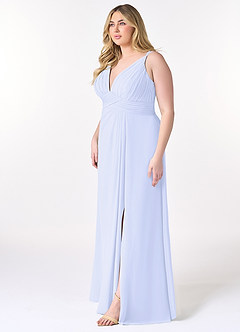 Azazie Maren Allure Bridesmaid Dresses Lavender A-Line V-Neck Lace Chiffon Dress image8
