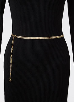 front Rhinestone Chain Belt