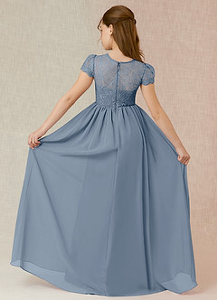 Azazie Delevingne Junior Abito A-Line in Chiffon Pizzo Crepuscolo image2