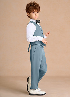 front Oliver Lyseblå Drenge 5-delt jakkesæt med butterfly