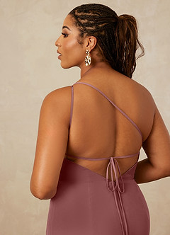 Christian Siriano Bridal for Azazie 1003 Bridesmaid Dresses Desert Rose Sheath One Shoulder Chiffon Dress image16