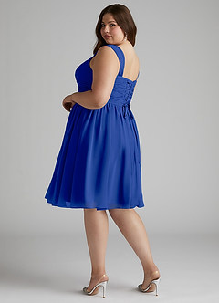 Azazie Angie Brautjungfernkleider A-Linie Korsett Chiffon Kleid Königsblau image12
