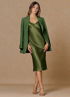 front Rowan Olive Refined Weave Performance blazer