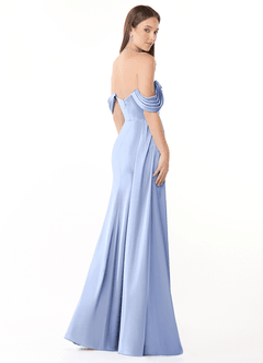 Azazie Amyra Bridesmaid Dresses Ice Sheath Off the Shoulder Stretch Satin Convertible Dress image5
