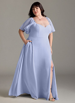 Azazie Chloe Brautjungfernkleider A-Linie Herzausschnitt Chiffon Kleid Lavendel image10