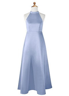 Azazie Laurel Junior Robe Trapèze en Mat Satiné Eis image6