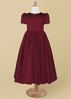 Azazie Anirra Flower Girl Klänningar Klänning Balklänning i Matt satäng Plisserad image10