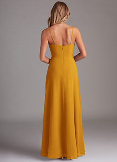Azazie Breonna Bridesmaid Dresses Butterscotch A-Line Sweetheart Neckline Chiffon Dress image2
