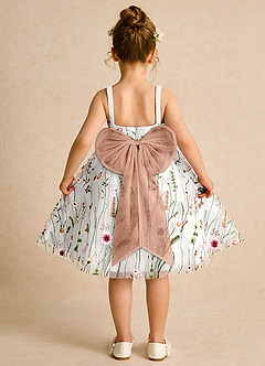 Azazie Peppa vestidos de niña de las flores Vestido de Marfil Rosa Champaña de Tul de Corte En A con Escote de Corazón image2