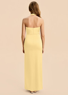 Azazie Jemma Junior Butter Sheath Ruched Stretch Satin Dress image2