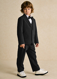 front Oliver Niños Negro Traje de 5 piezas