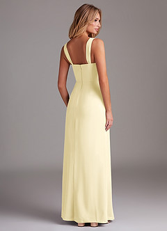 Azazie Denice Abiti da Damigella Abito Tubino in Chiffon a Pieghe Sorbetto Al Limone image6