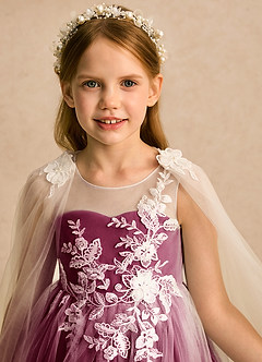 Azazie Amina Flower Girl Klänningar Klänning A-linje i Tyll Spets image8