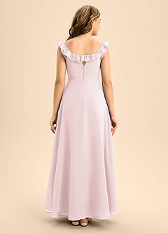 Azazie Callie Junior Abito A-Line in Chiffon Increspato Rosa Rossore image2