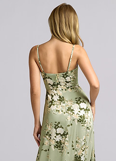 Azazie Wren Brudtärnklänningar Klä av A-Linje i Stretch Satin Axelbandslös Blommiga Rankor Konvertibel image7