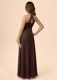 Azazie Ginny Junior Abito A-Line in Chiffon Plissettato Ganache image2