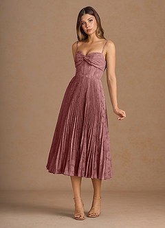 Annie Light Pink Pleated Midi Dress image4