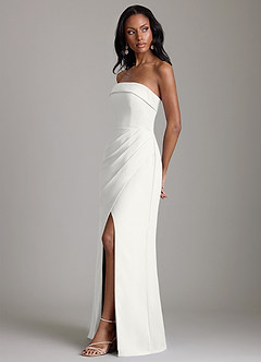 Azazie Aretha Brudepigekjoler En streg Stropløs Chiffon Gulv-længde Kjole image6