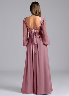 Azazie Zeya Bridesmaid Dresses Vintage Mauve A-Line Long Sleeve Chiffon Dress image2