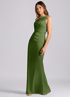 Azazie Akilah Bridesmaid Dresses Juniper Mermaid One Shoulder Stretch Satin Dress image5