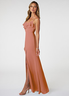 Azazie Natalia Bridesmaid Dresses MAI TAI A-Line Chiffon Dress image3