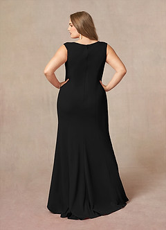 Azazie Juliane Mother of the Bride Dresses Black Mermaid Sequins Lace Dress image7