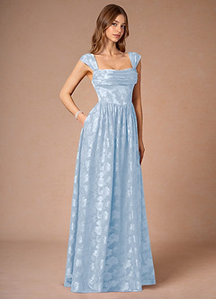 Hazel Powder Blue Pleated Maxi Prom Dress image6
