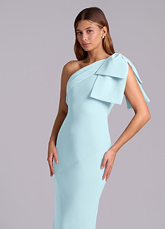 Azazie Yuanna Bridesmaid Dresses Cloud Blue Mermaid One Shoulder Chiffon Dress image7
