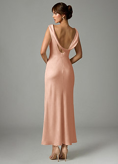 Azazie Kieryn Brautjungfernkleider Meerjungfrau-Linie Plissee Stretch-Satin Kleid Roségold image5