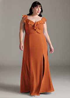 Azazie Sophie Bridesmaid Dresses Cinnamon A-Line Off the Shoulder Chiffon Convertible Dress image9