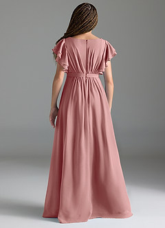 Azazie Daphne Junior Dusty Rose A-Line Pleated Chiffon Dress image2