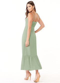 Azazie Justina Bridesmaid Dresses Dusty Sage A-Line Sweetheart Neckline Chiffon Dress image4