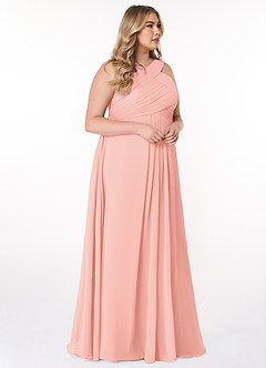 Azazie Kaleigh Robes de demoiselle d'honneur Robe Trapèze en Mousseline de soie Plissée Rosette image10