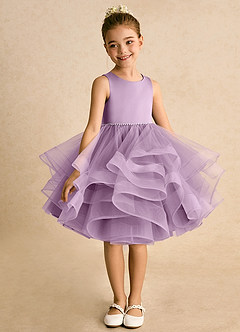 Azazie Tinie Blumenmädchenkleider Ballkleid Schleifen Tüll Kleid Blauregen image3