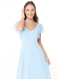 Azazie Syenna Bridesmaid Dresses Sky Blue A-Line Ruched Chiffon Dress image5