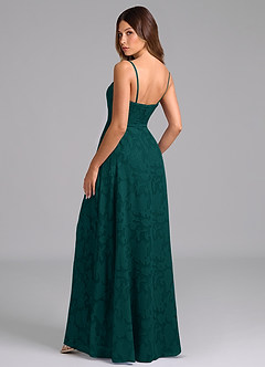 Azazie Wren Bridesmaid Dresses Pine A-Line Strapless Floral Burnout Dress image4