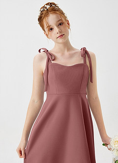 Azazie Rosey Junior Desert Rose A-Line Sweetheart Neckline Stretch Crepe Dress image7
