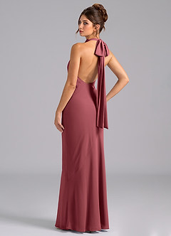 Azazie Velli Bridesmaid Dresses Merlot Mermaid Bow Chiffon Dress image7
