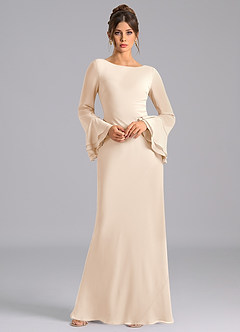 Azazie Leone Bridesmaid Dresses White Alabaster Mermaid Corset Chiffon Dress image3