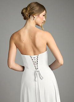 Azazie Ayla Abiti da Damigella Abito A-Line in Chiffon Scollo a Cuore Bianco image12