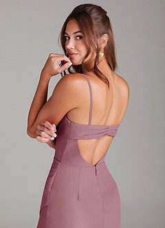 Azazie Leonis Bridesmaid Dresses Vintage Mauve Sheath Strapless Chiffon Convertible Dress image4