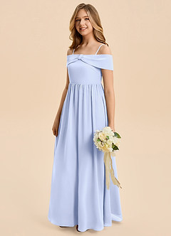 Azazie Coran Junior Vestido de Hielo de Gasa de Corte en A con Vestidos sin tirantes image4