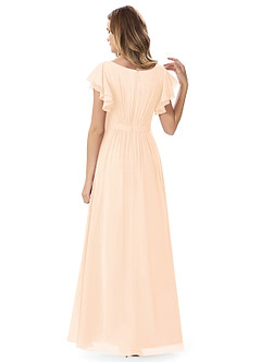 Azazie Daphne Modest Bridesmaid Dresses A-Line Ruffled Chiffon Floor-Length Dress image18