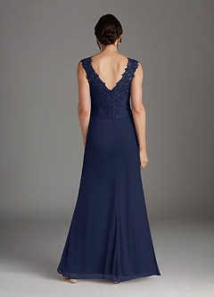 Azazie Edelin Mother of the Bride Dresses Dark Navy A-Line Sweetheart Neckline Pleated Mesh Dress image5