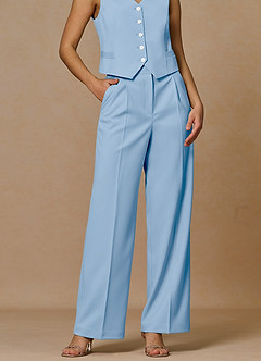 front Rowan Azul Cielo Pantalones de rendimiento de tejido refinado