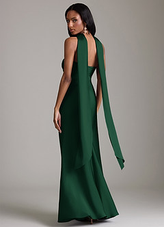 Azazie Saylor Brudtärnklänningar Klä av Sjöjungfru i Stretch Satin Axelbandslös Mörkgrön image8