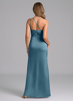 Azazie Eren Bridesmaid Dresses Bermuda Mermaid One Shoulder Stretch Satin Dress image2