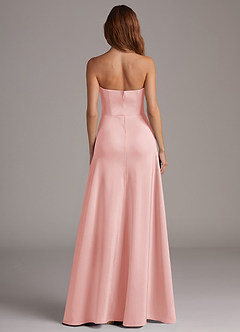 Azazie Wren At-home Try On Dresses Black A-Line Strapless Stretch Satin Convertible Dress image5