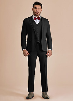 front William Negro Traje de 3 piezas