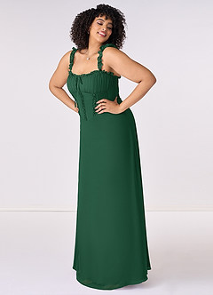Barbie ♥ Azazie Bridesmaid Dresses Dark Green A-Line Sweetheart Neckline Chiffon Dress image8